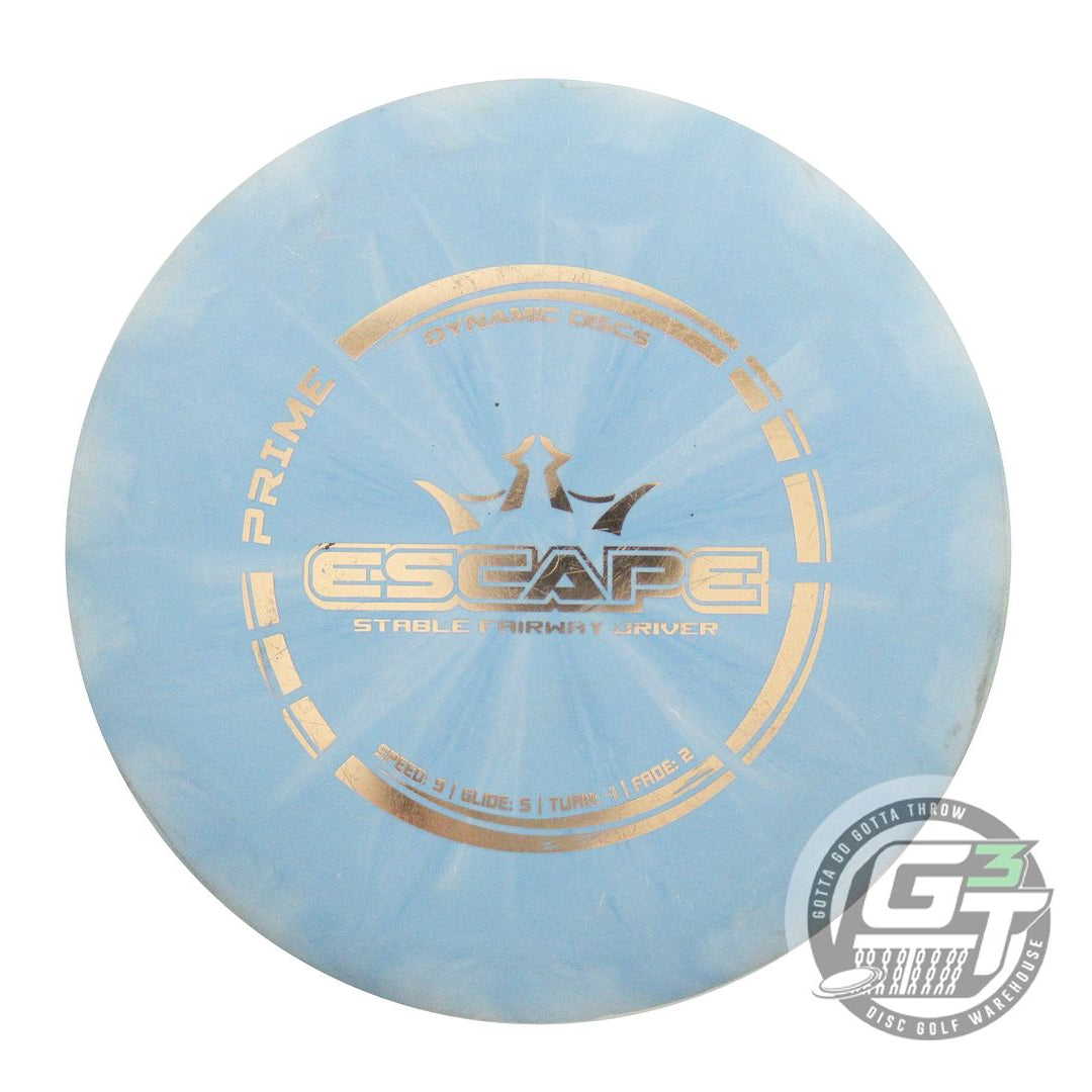 USED Dynamic Discs Prime Burst Escape 174g Sky Blue Gold Foil Driver Golf Disc