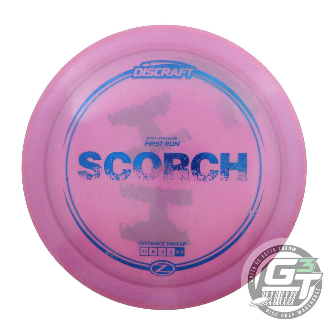 USED Discraft FIRST RUN Z Scorch 174g Lilac Blue Foil Distance Driver Golf Disc