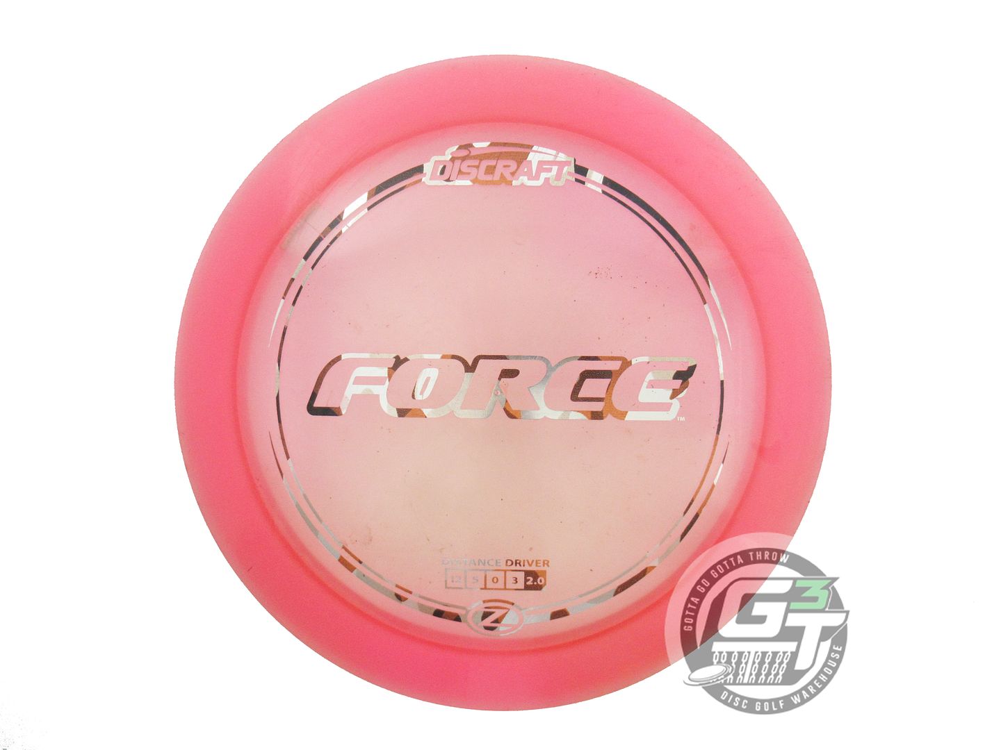 USED Discraft Z Force 175g Pink Camo Foil Distance Driver Golf Disc
