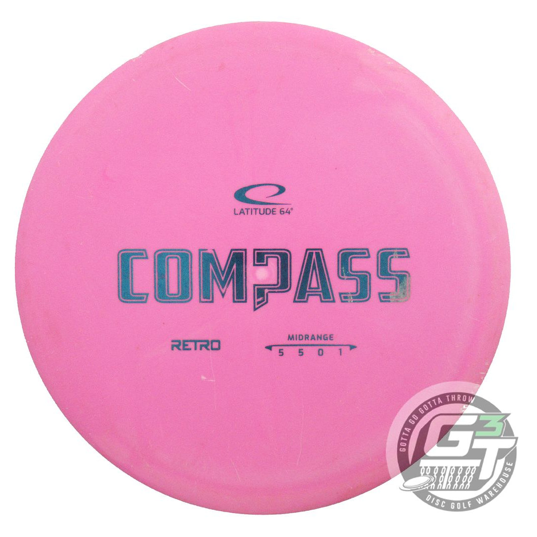 USED Latitude 64 Retro Compass 174g Pink Teal Foil Midrange Golf Disc