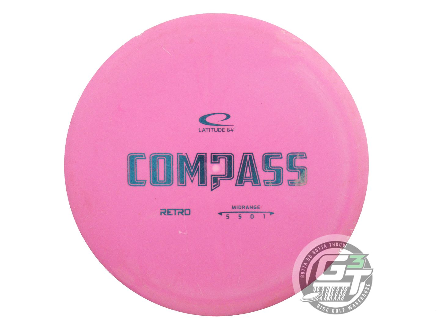 USED Latitude 64 Retro Compass 174g Pink Teal Foil Midrange Golf Disc