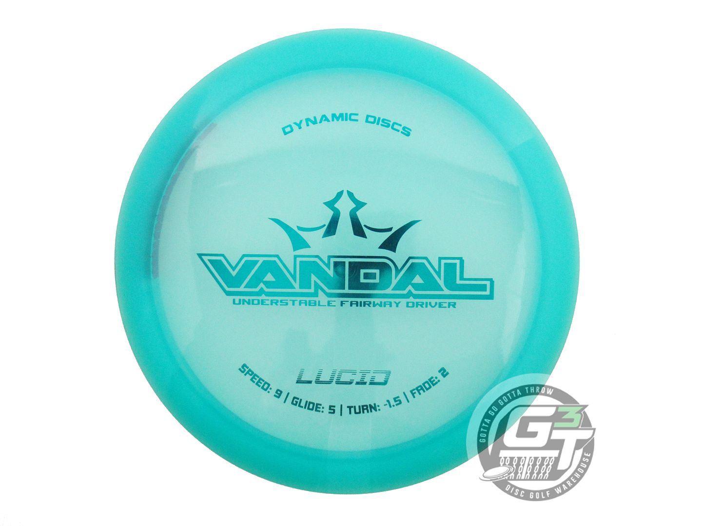 USED Dynamic Discs Lucid Vandal 174g Teal Teal Foil Distance Driver Golf Disc