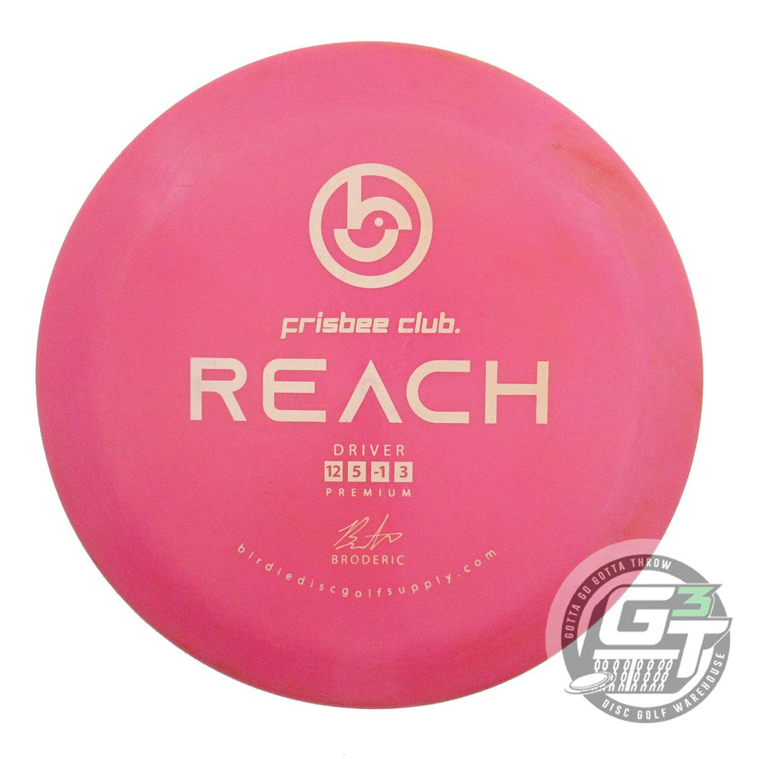 USED Birdie Disc Golf Supply Premium Reach 174g Pink White Stamp Driver Disc