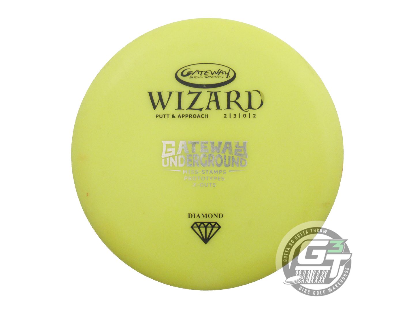 USED Gateway X-OUT Diamond Wizard 170g Yellow Putter Golf Disc