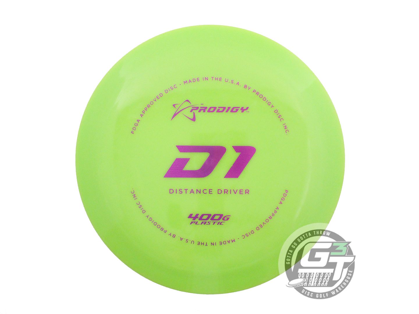 USED Prodigy Discs 400G D1 170g Lime Purple Foil Distance Driver Golf Disc