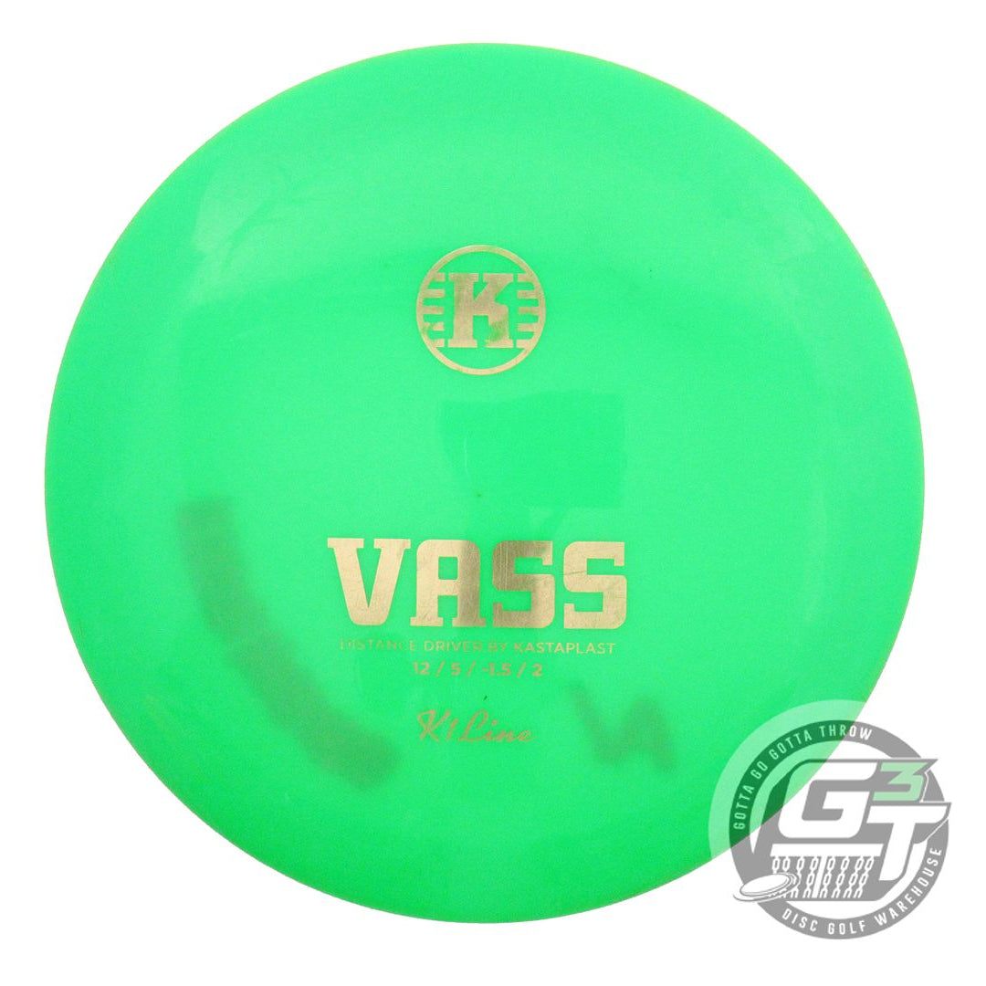 USED Kastaplast K1 Vass 173g Green Gold Foil Distance Driver Golf Disc