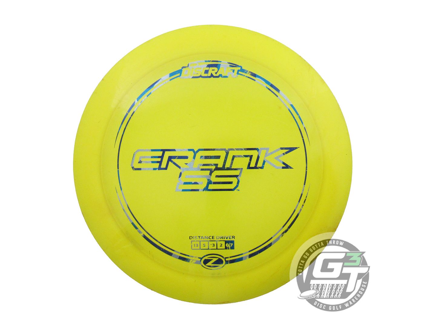 USED Discraft Z Crank SS 173g Yellow Blue Camo Foil Distance Driver Golf Disc