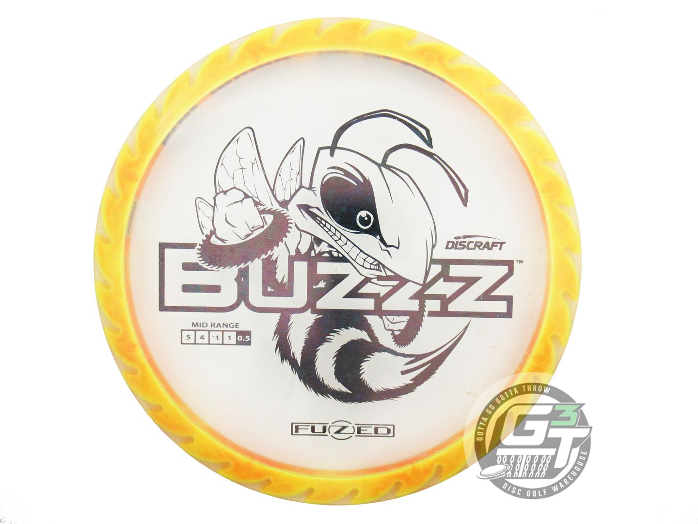 USED Discraft FuZed BuzzzSaw Buzzz 180g Clear Black Foil Midrange Golf Disc