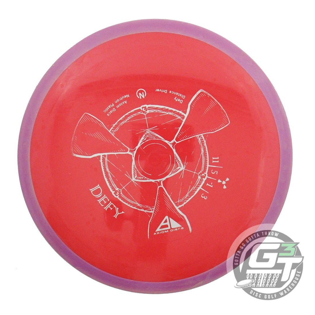 USED Axiom Discs Neutron Defy 173g Red Purple Rim Distance Driver Golf Disc