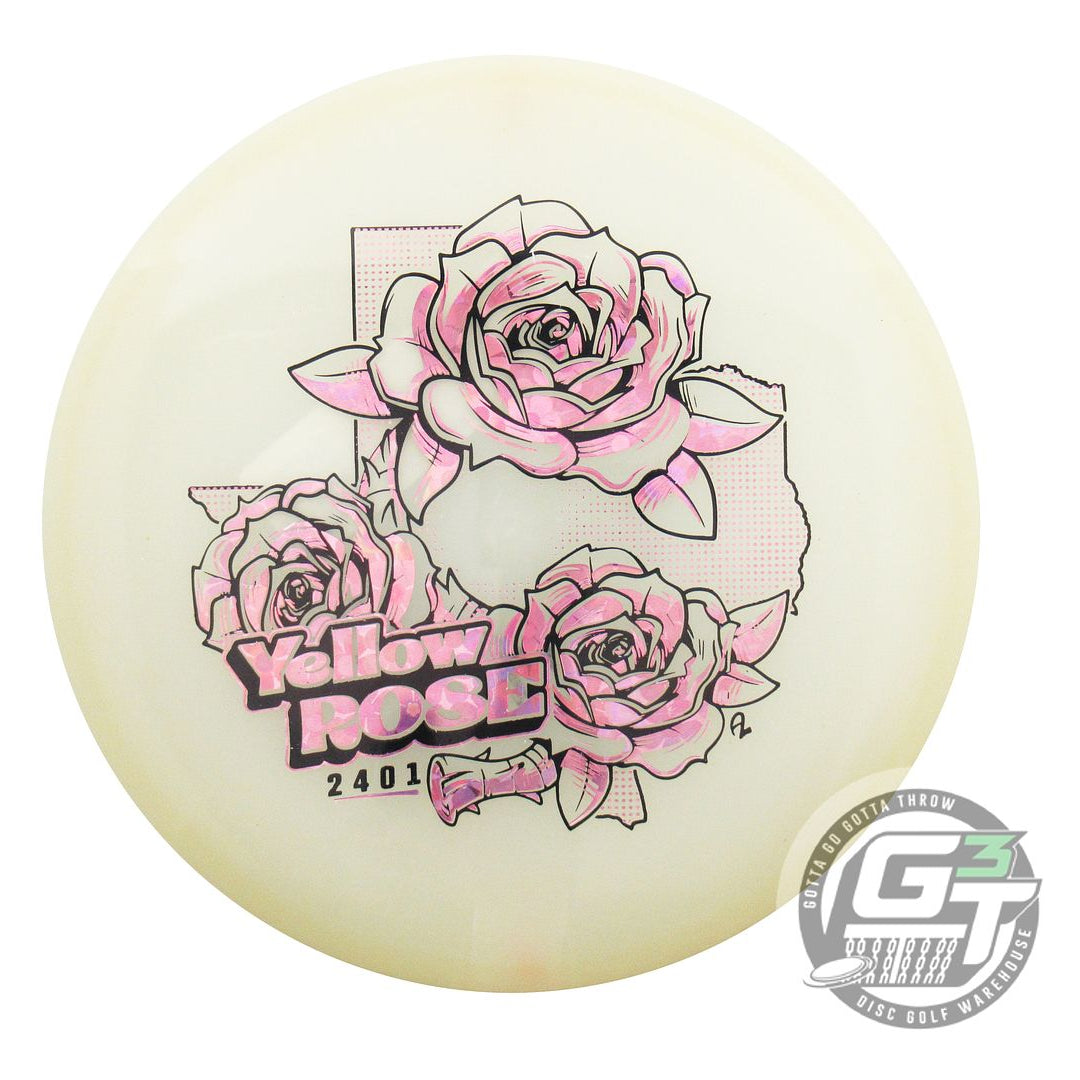 Lone Star Artist Series Glow Alpha Yellow Rose Putter Golf Disc (Individually Listed)