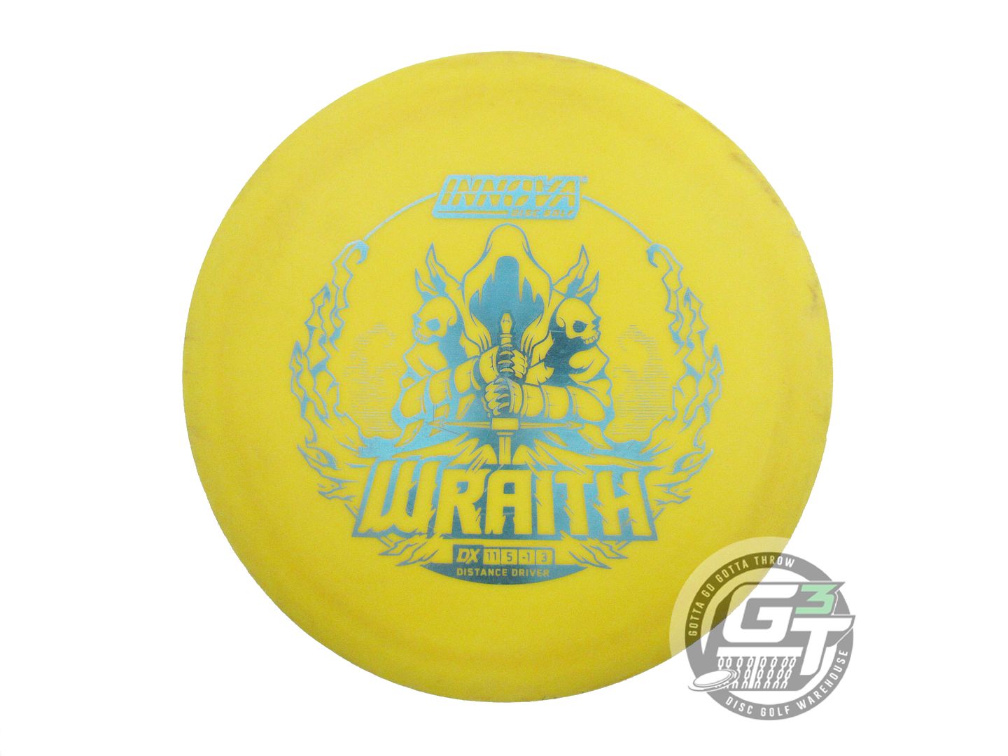 USED Innova DX Wraith 165g Yellow Teal Foil Distance Driver Golf Disc