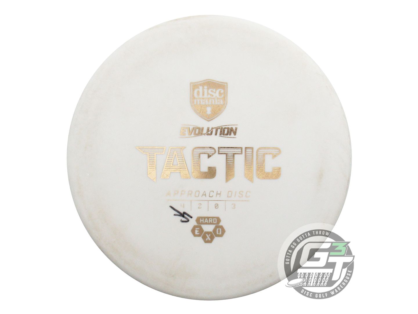 USED DiscMania EXO Hard Tactic 173g White Gold Foil Putter Golf Disc