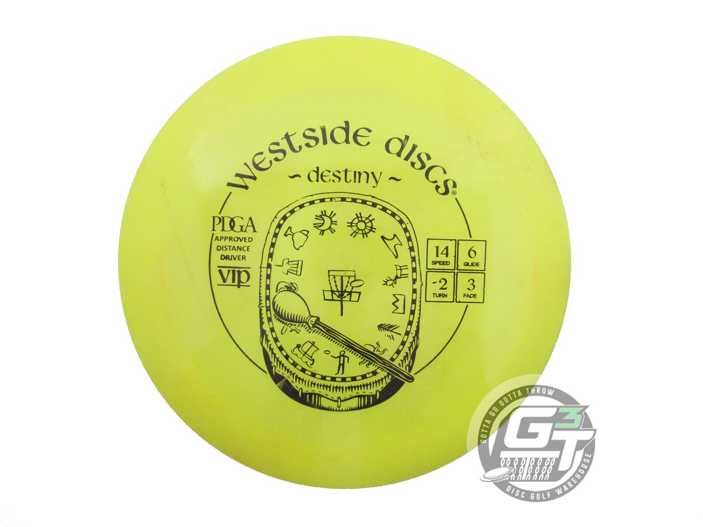 USED Westside Discs VIP Destiny 174g Yellow Black Stamp Distance Driver Disc