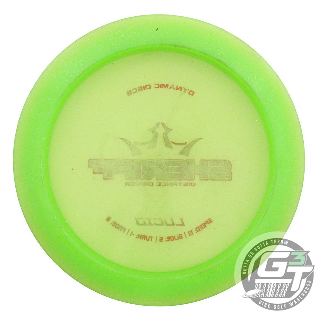 USED Dynamic Discs Lucid Sheriff 173g Lime Red Foil Distance Driver Golf Disc