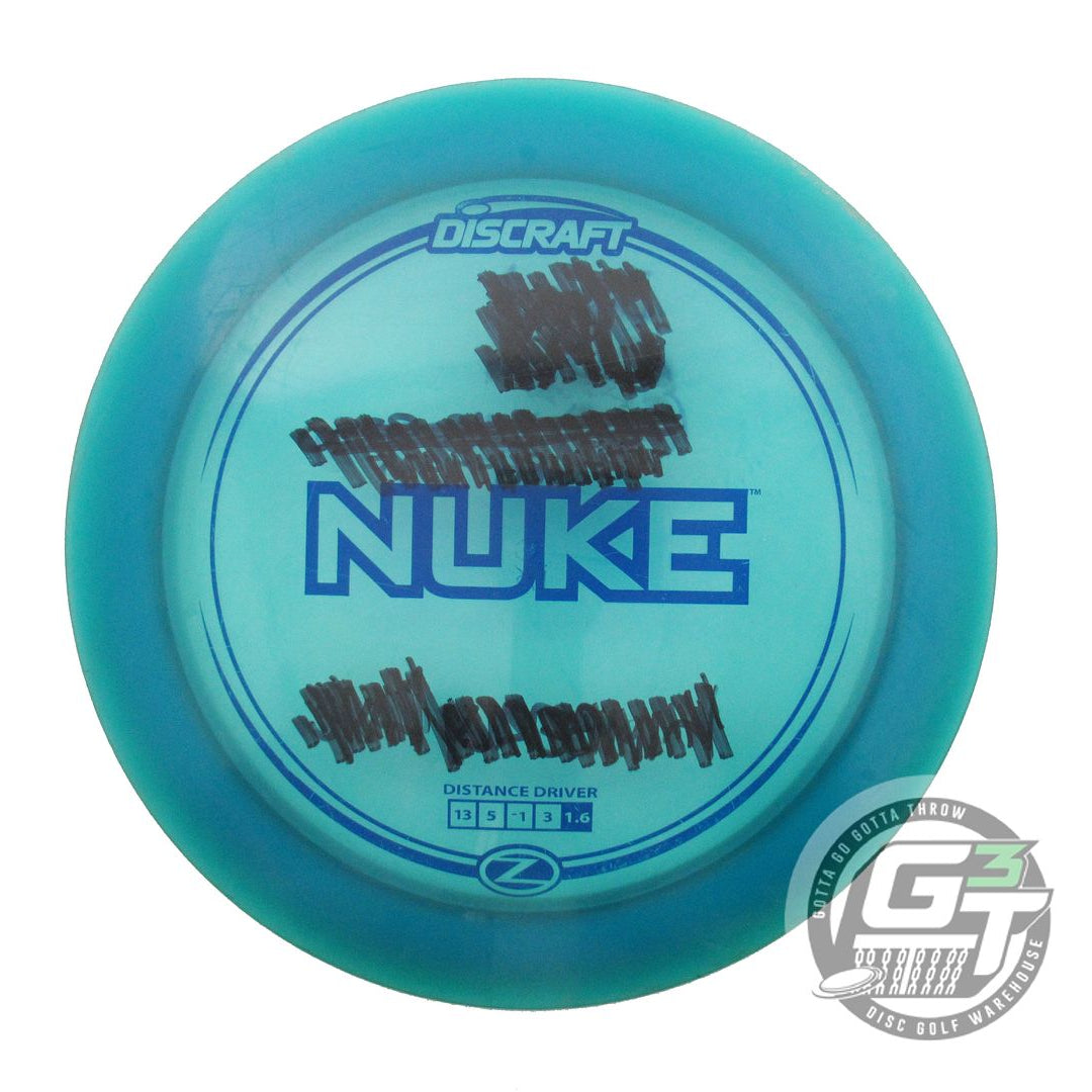 USED Discraft Z Nuke 175g Teal Blue Stamp Distance Driver Golf Disc