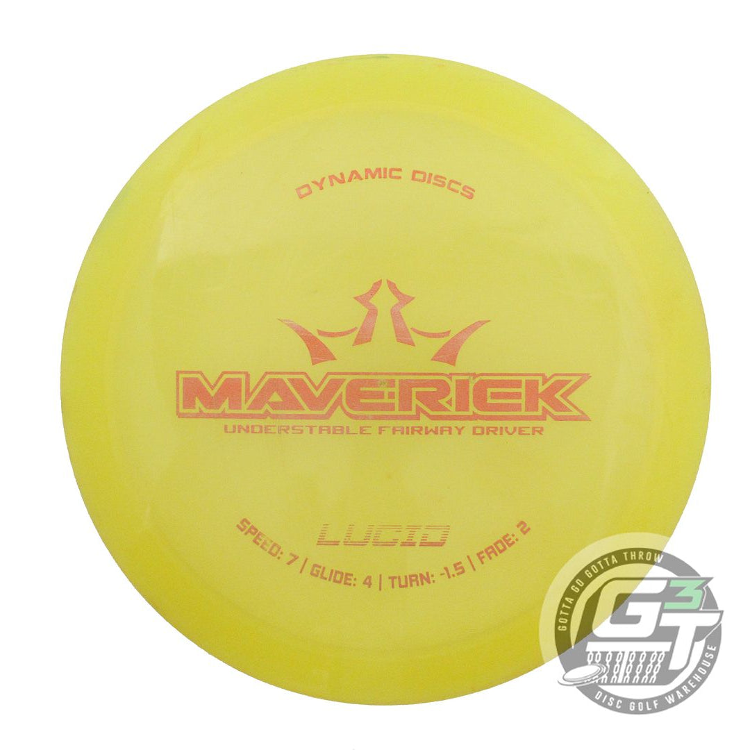 USED Dynamic Discs Lucid Maverick 174g Yellow Copper Foil Distance Driver Disc