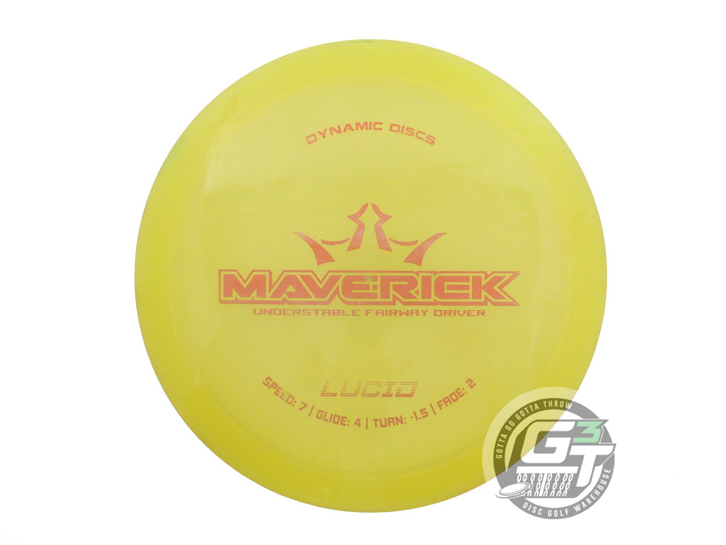 USED Dynamic Discs Lucid Maverick 174g Yellow Copper Foil Distance Driver Disc