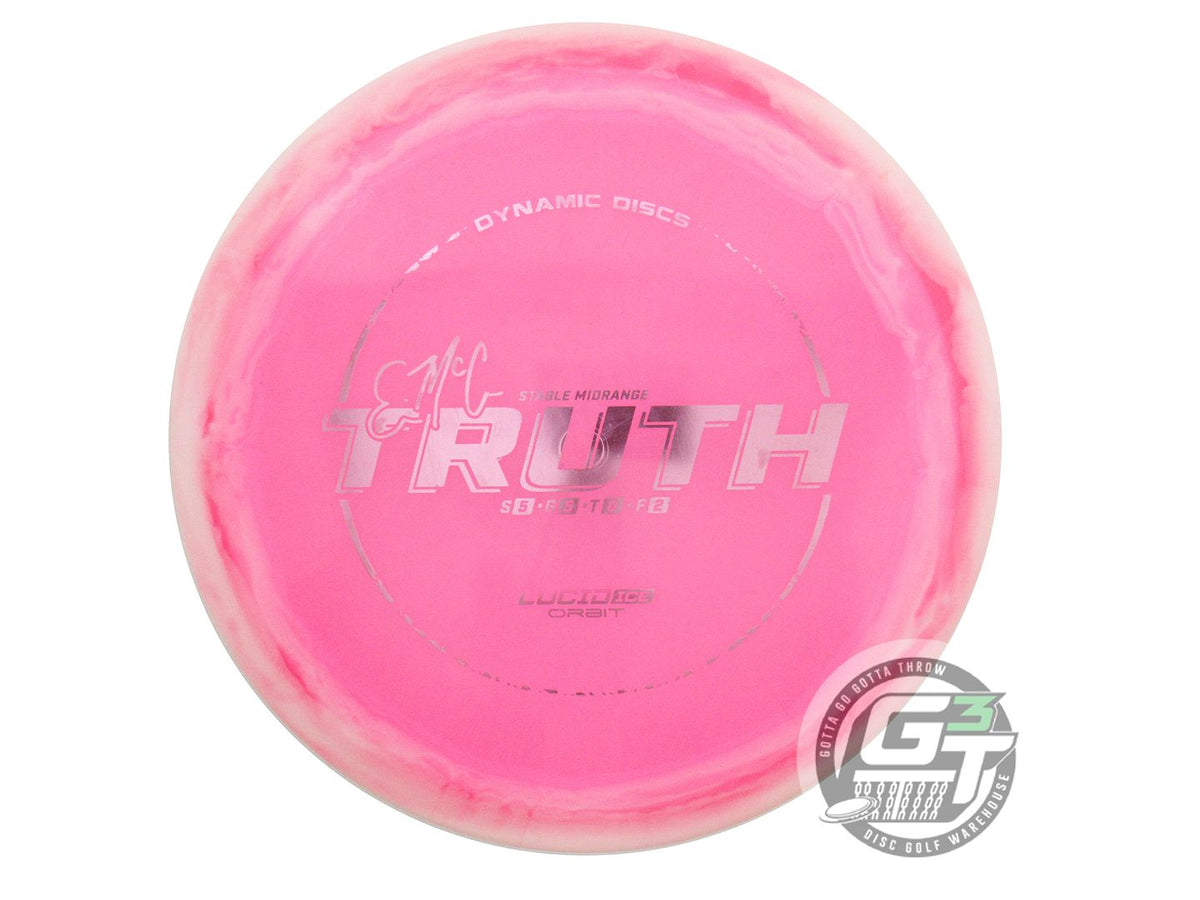 USED Dynamic Discs Lucid Ice Orbit EMAC Truth 177g White-Pink Midrange Golf Disc