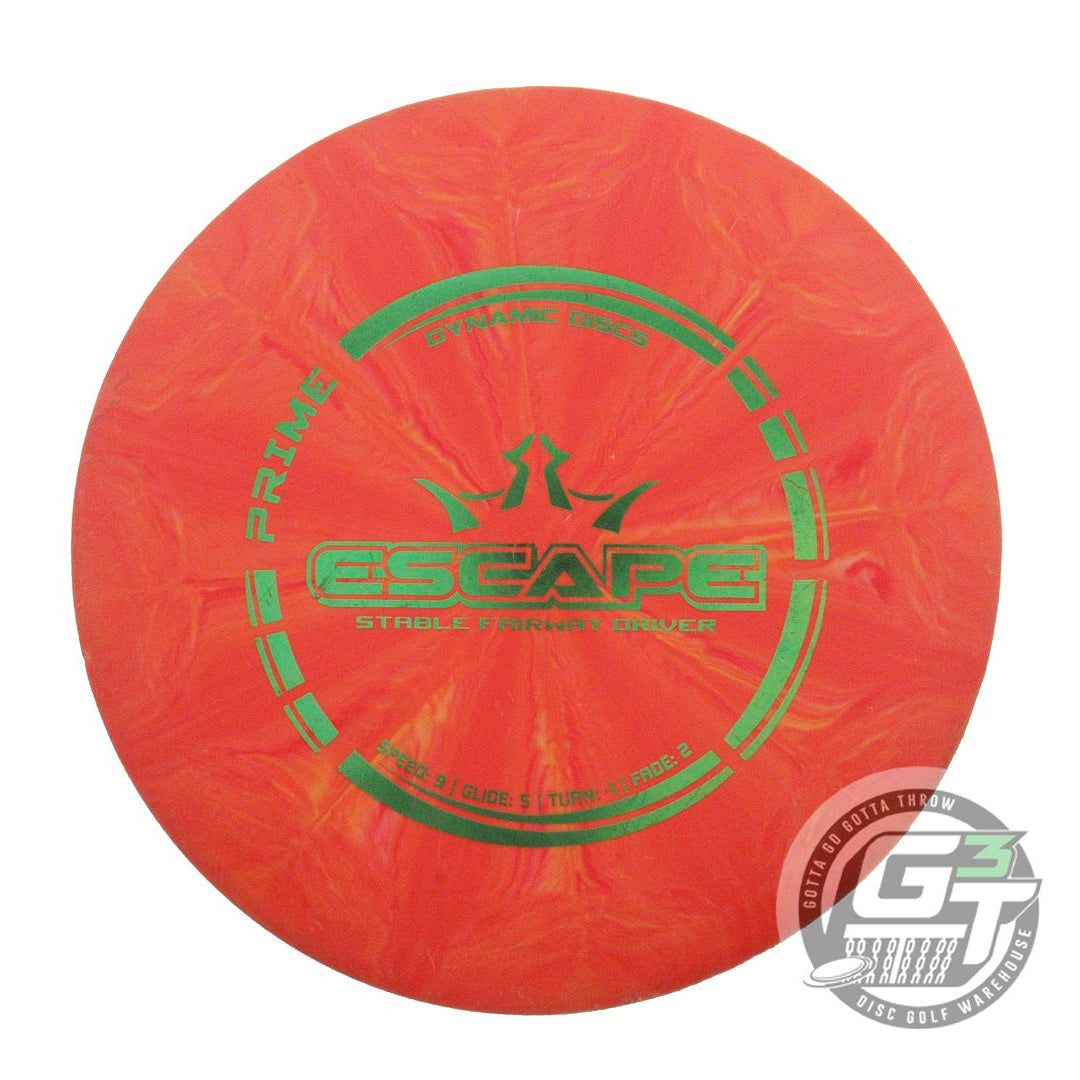 USED Dynamic Discs Prime Burst Escape 175g Orange Green Foil Fairway Driver Disc