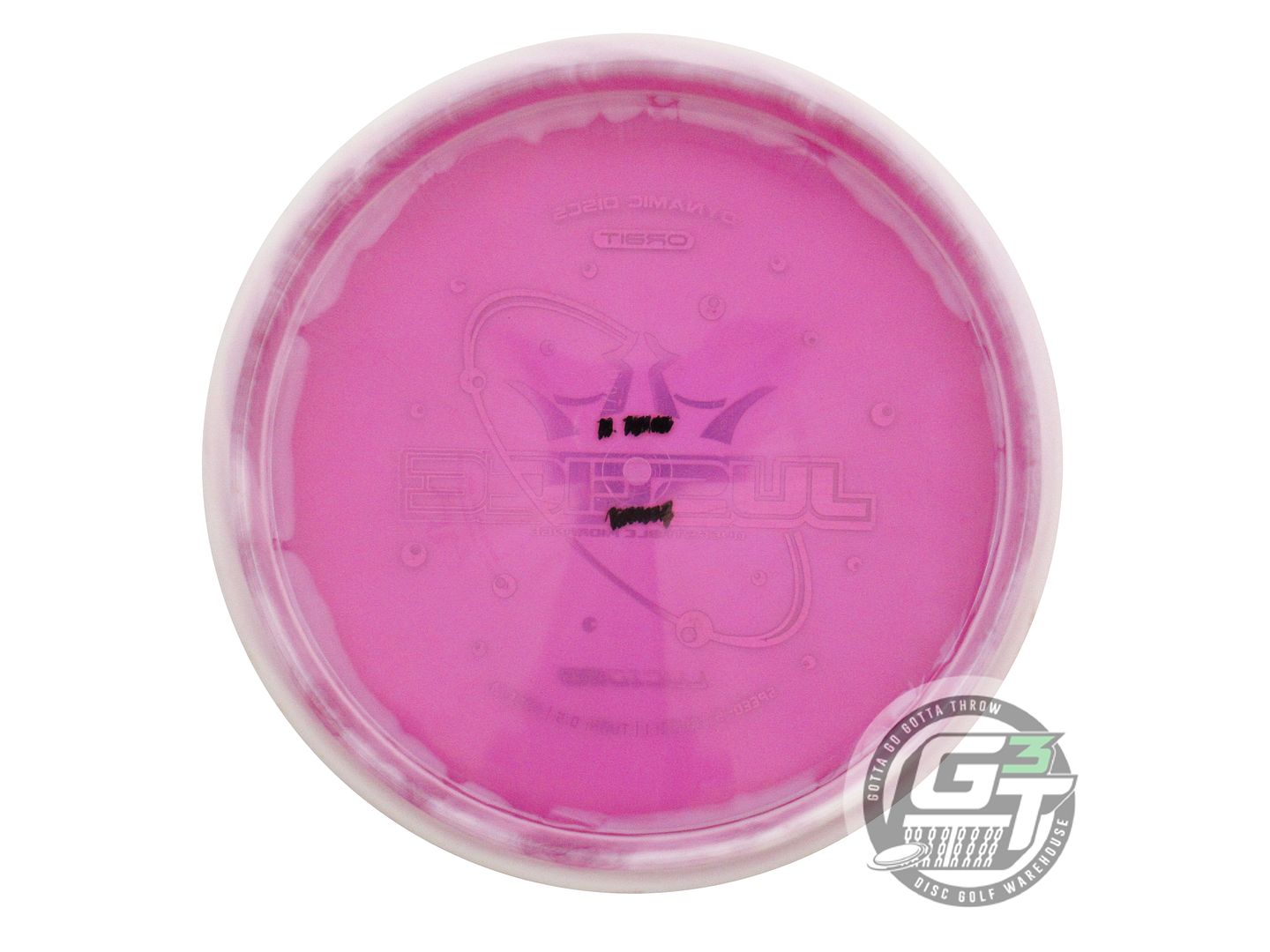 USED Dynamic Discs Lucid Ice Orbit Justice 176g White-Purple Midrange Golf Disc