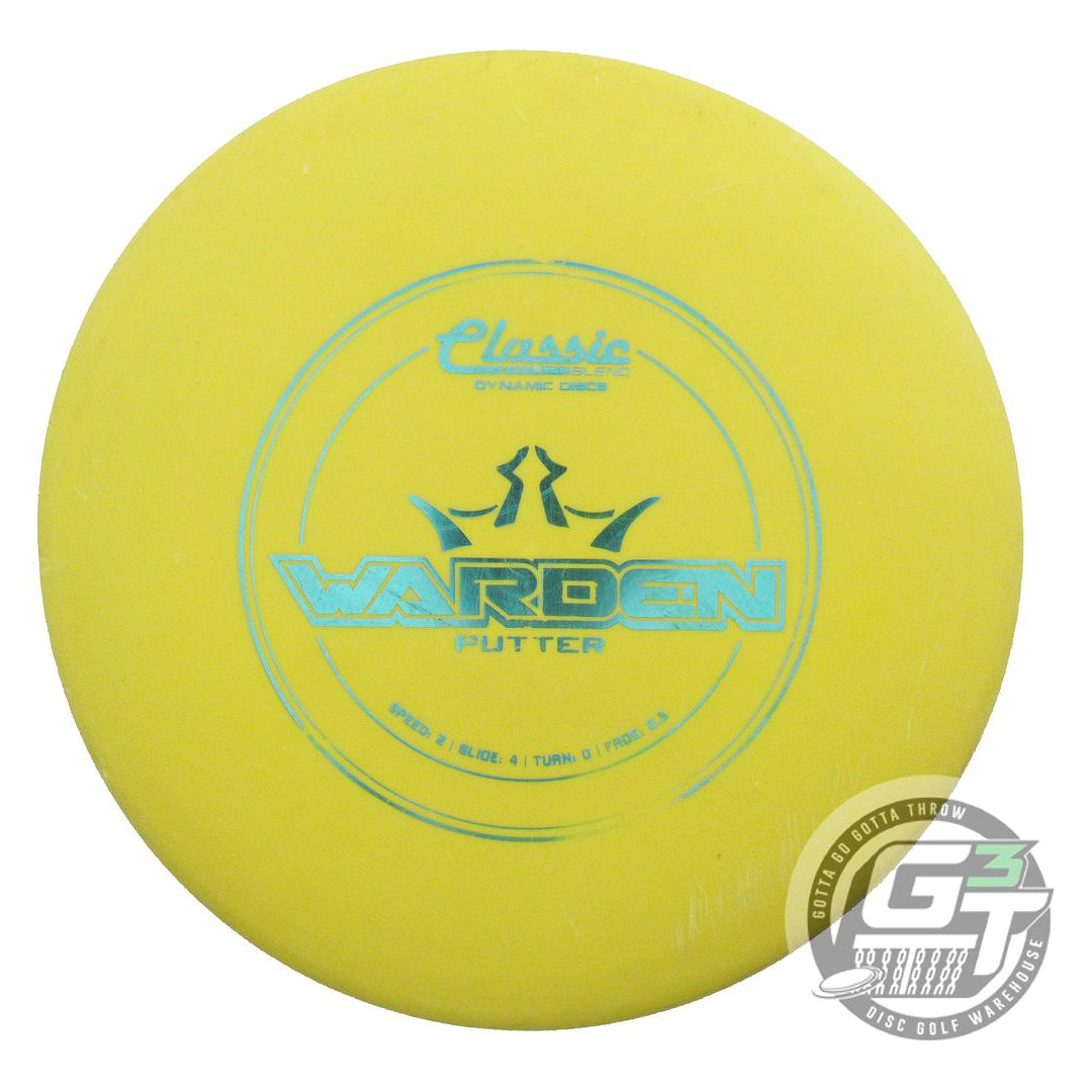 USED Dynamic Discs Classic Blend Warden 173g Yellow Aqua Foil Putter Golf Disc