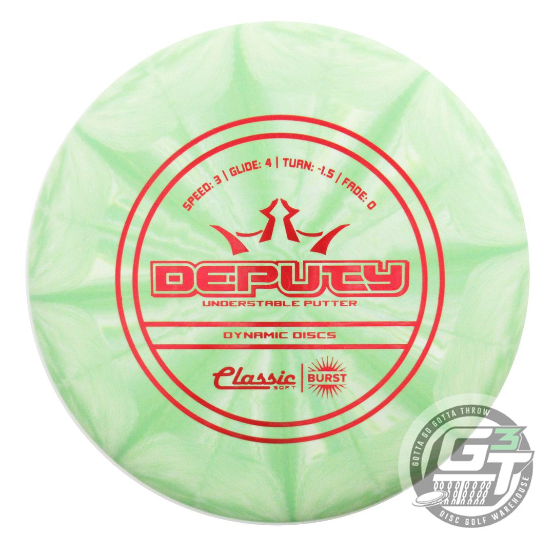 Dynamic Discs Classic Soft Burst Deputy Putter Golf Disc (Individually Listed)