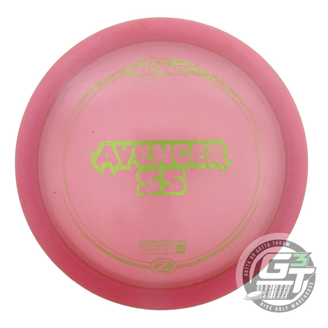 USED Discraft Z Avenger SS 176g Pink Lime Foil Distance Driver Golf Disc