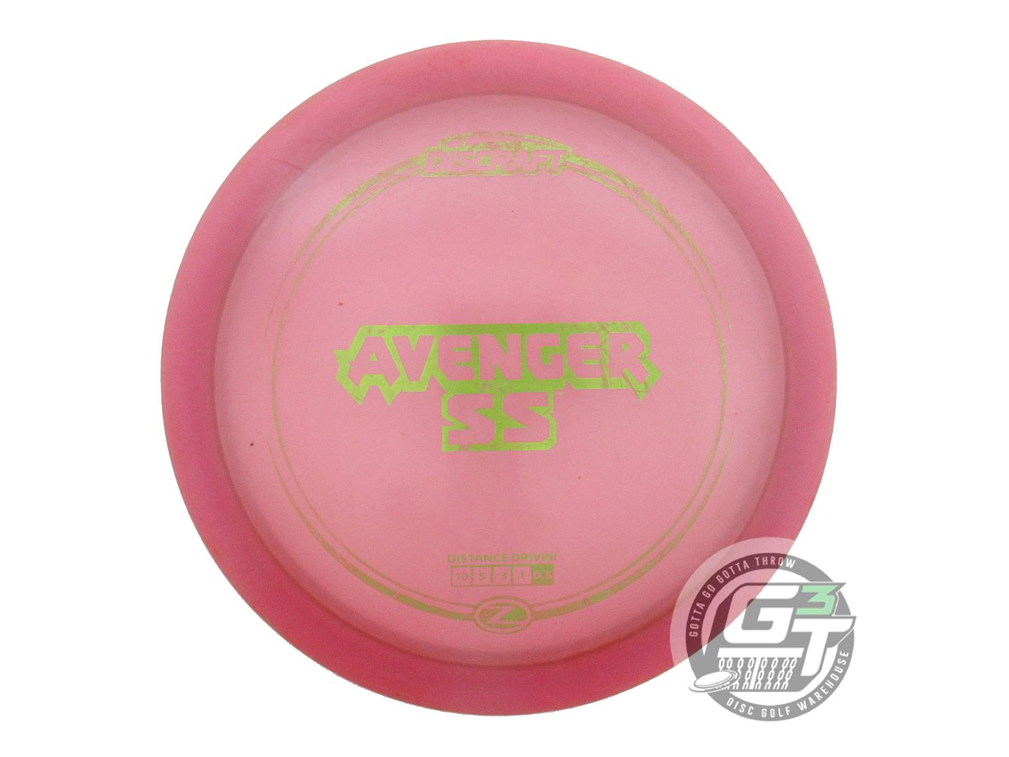 USED Discraft Z Avenger SS 176g Pink Lime Foil Distance Driver Golf Disc