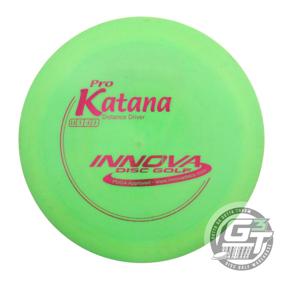 USED Innova Pro Katana 168g Lime Red Foil Distance Driver Golf Disc