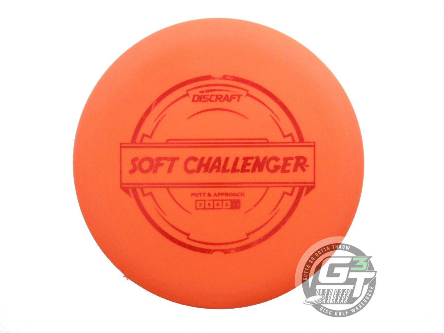 USED Discraft Putter Line Soft Challenger 176g Orange Red Foil Putter Disc