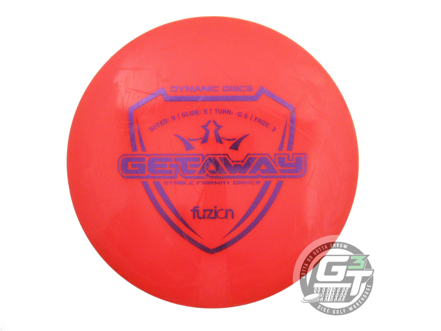 USED Dynamic Discs Fuzion Getaway 171g Red Purple Foil Distance Driver Golf Disc