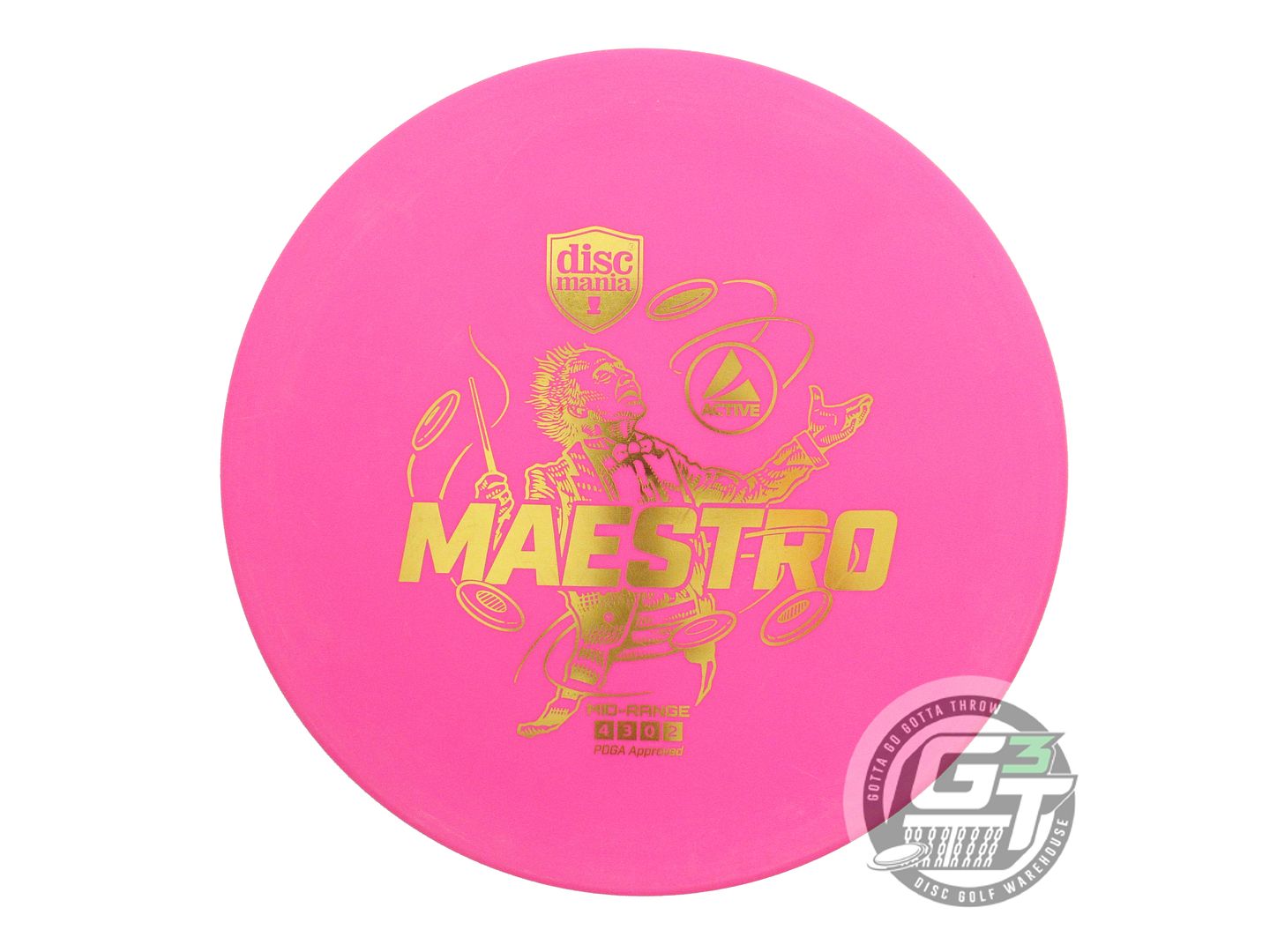 USED DiscMania Active Base Maestro 167g Pink Gold Foil Midrange Golf Disc