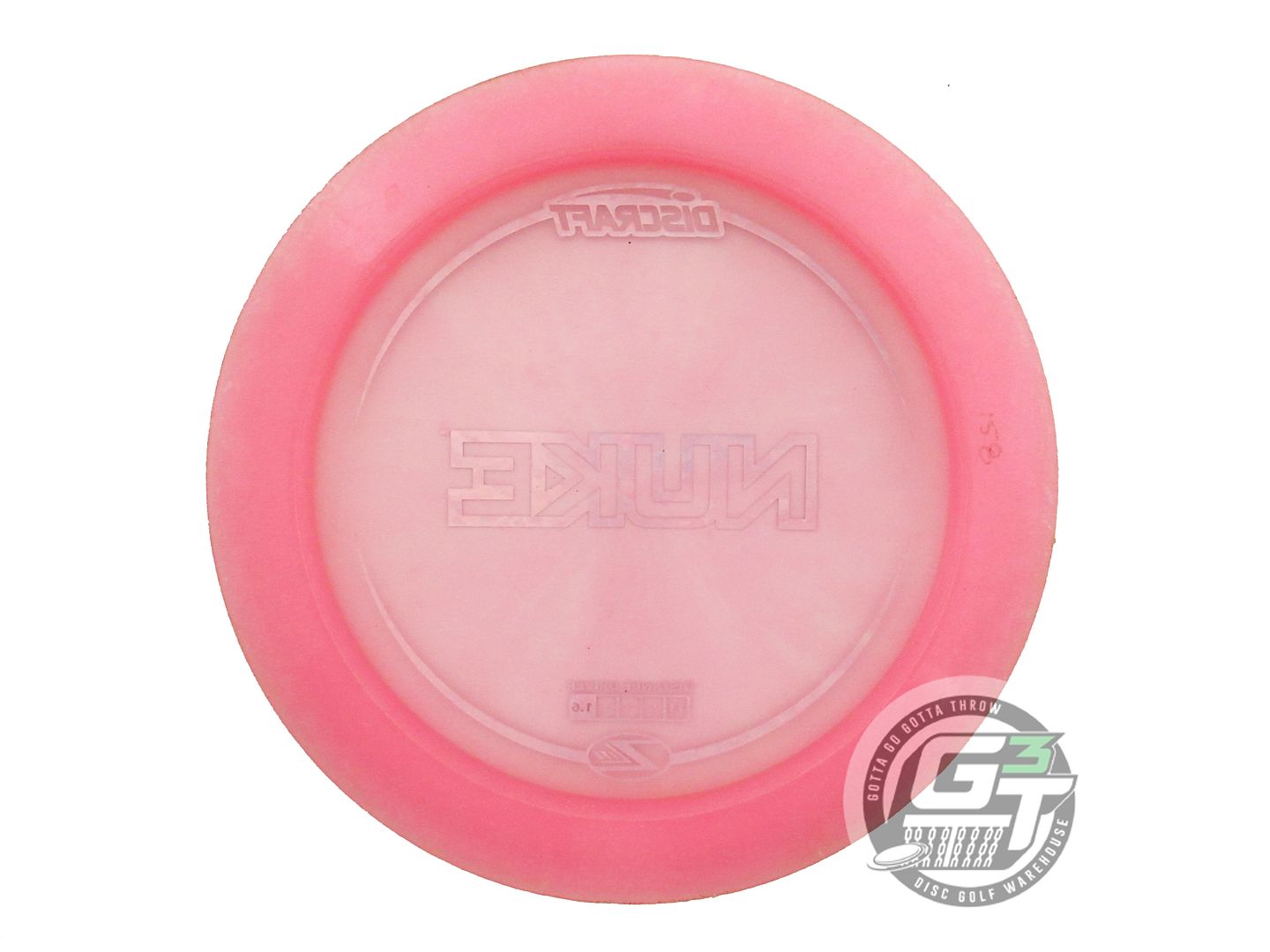 USED Discraft Z Lite Nuke 159g Pink Red Shatter Foil Distance Driver Golf Disc