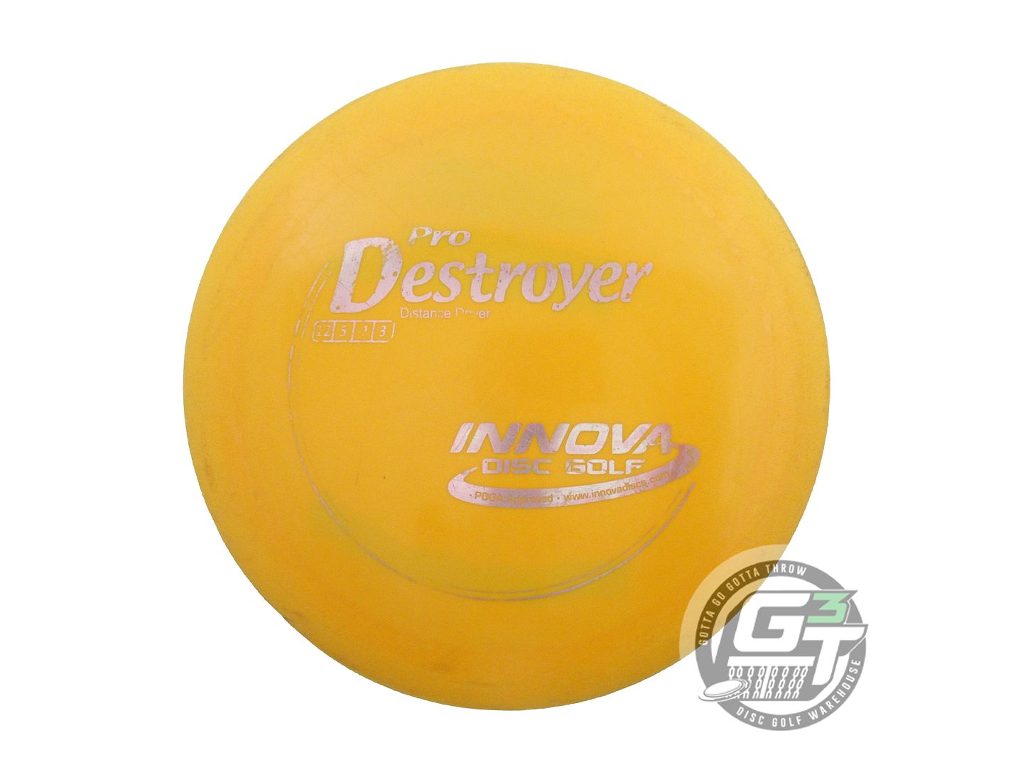 USED Innova Pro Destroyer 158g Marigold Silver Foil Distance Driver Golf Disc