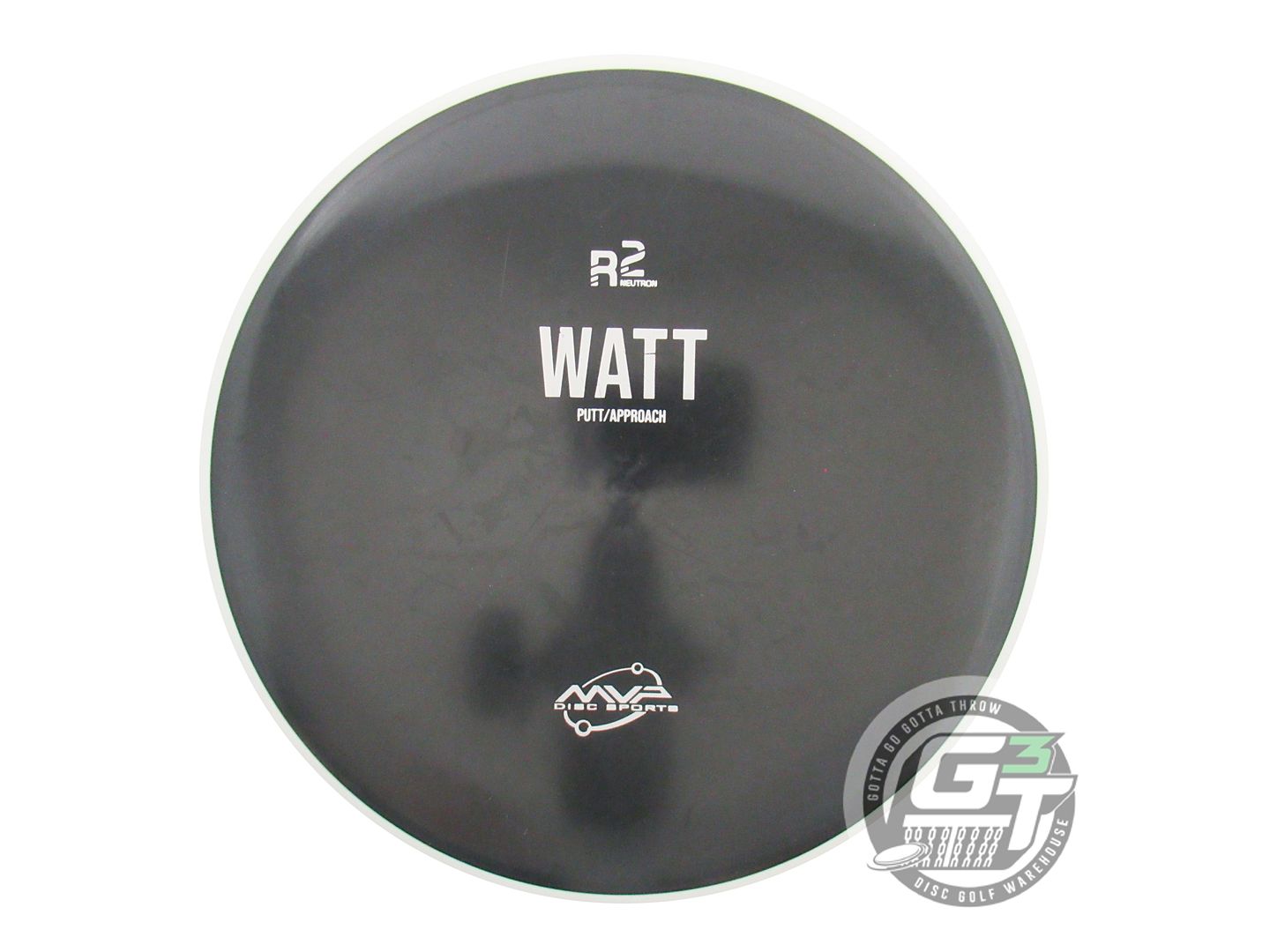 USED MVP Disc Sports R2 Neutron Watt 171g Black White Rim Putter Golf Disc