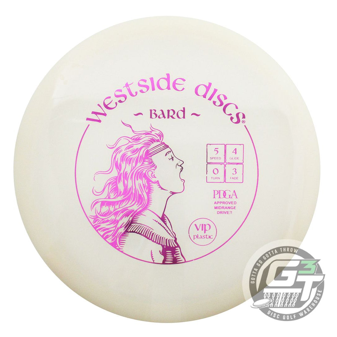 USED Westside Discs VIP Bard 175g White Magenta Foil Midrange Golf Disc