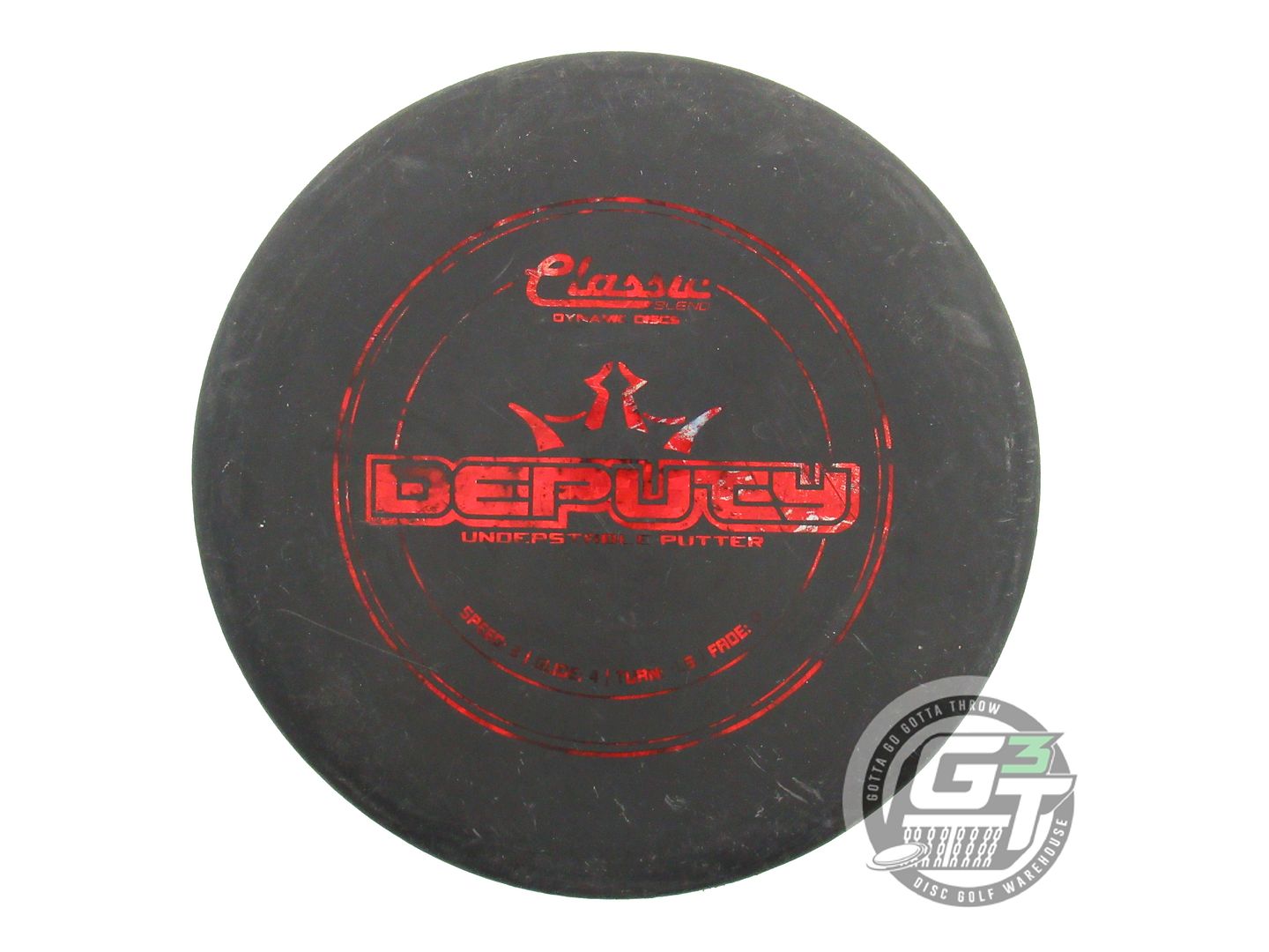 USED Dynamic Discs Classic Blend Deputy 174g Black Red Shatter Foil Putter Disc