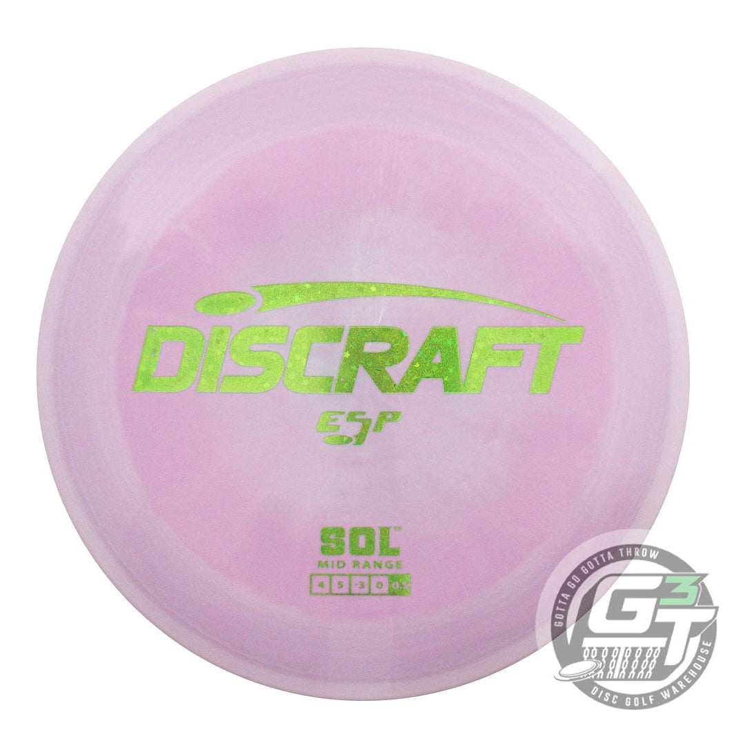 NOS Discraft ESP Sol 172g Lilac Lime Star Foil Midrange Golf Disc