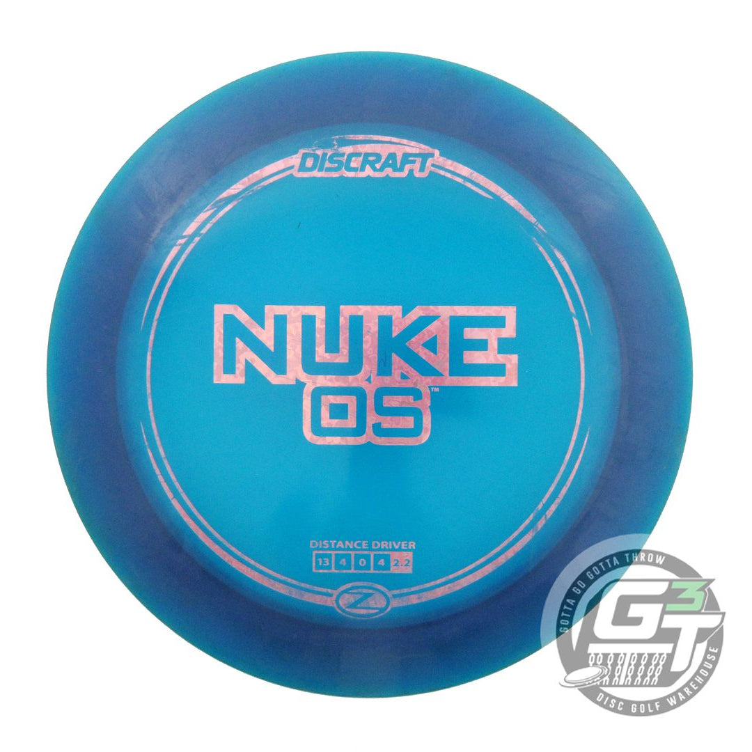 USED Discraft Z Nuke OS 174g Blue Pink Heart Foil Distance Driver Golf Disc