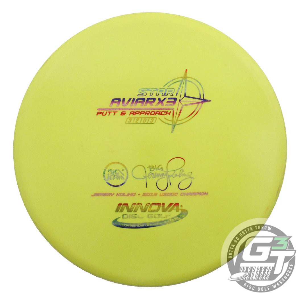 USED Innova Star AviarX3 170g Yellow Rainbow Foil Putter Golf Disc