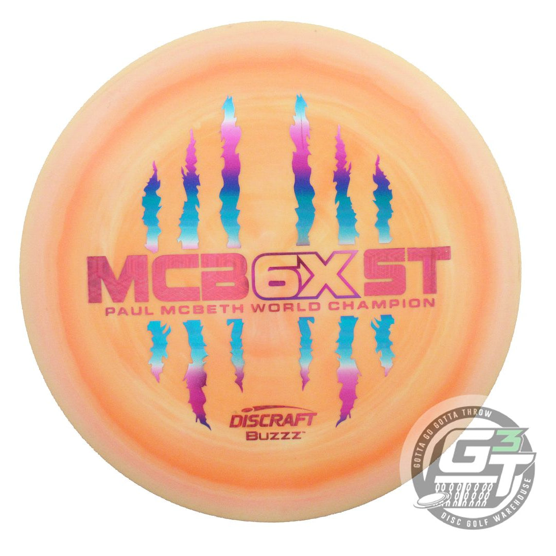 USED Discraft 6X McBEAST ESP Buzzz 178g Orange Miami Foil Midrange Golf Disc