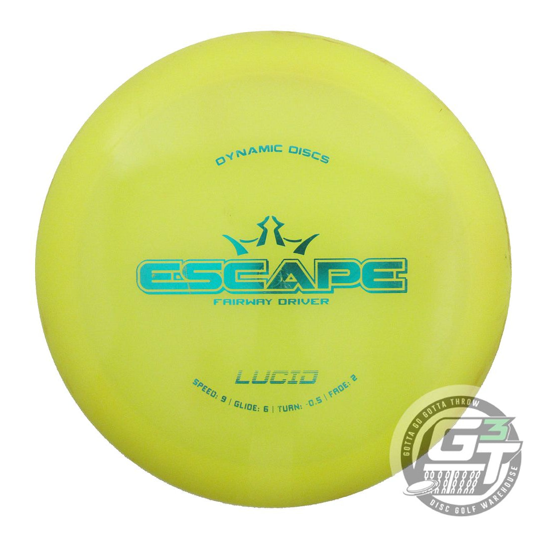 USED Dynamic Discs Lucid Escape 172g Yellow Teal Foil Fairway Driver Golf Disc