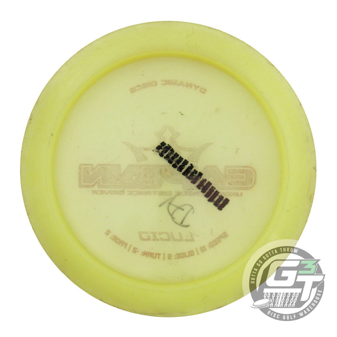 USED Dynamic Discs Lucid Captain 174g Yellow Red Foil Distance Driver Golf Disc