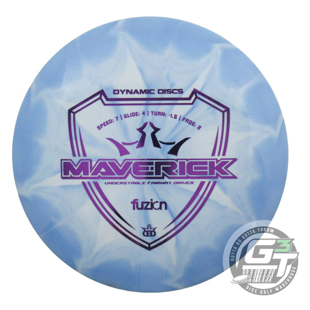 USED Dynamic Discs Fuzion Burst Maverick 173g Blue Purple Foil Driver Golf Disc