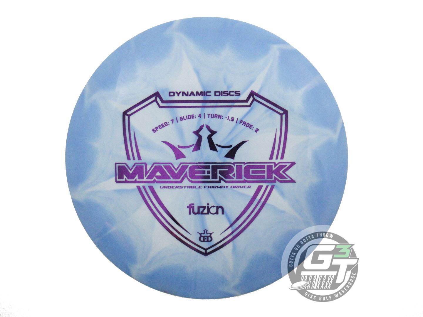 USED Dynamic Discs Fuzion Burst Maverick 173g Blue Purple Foil Driver Golf Disc