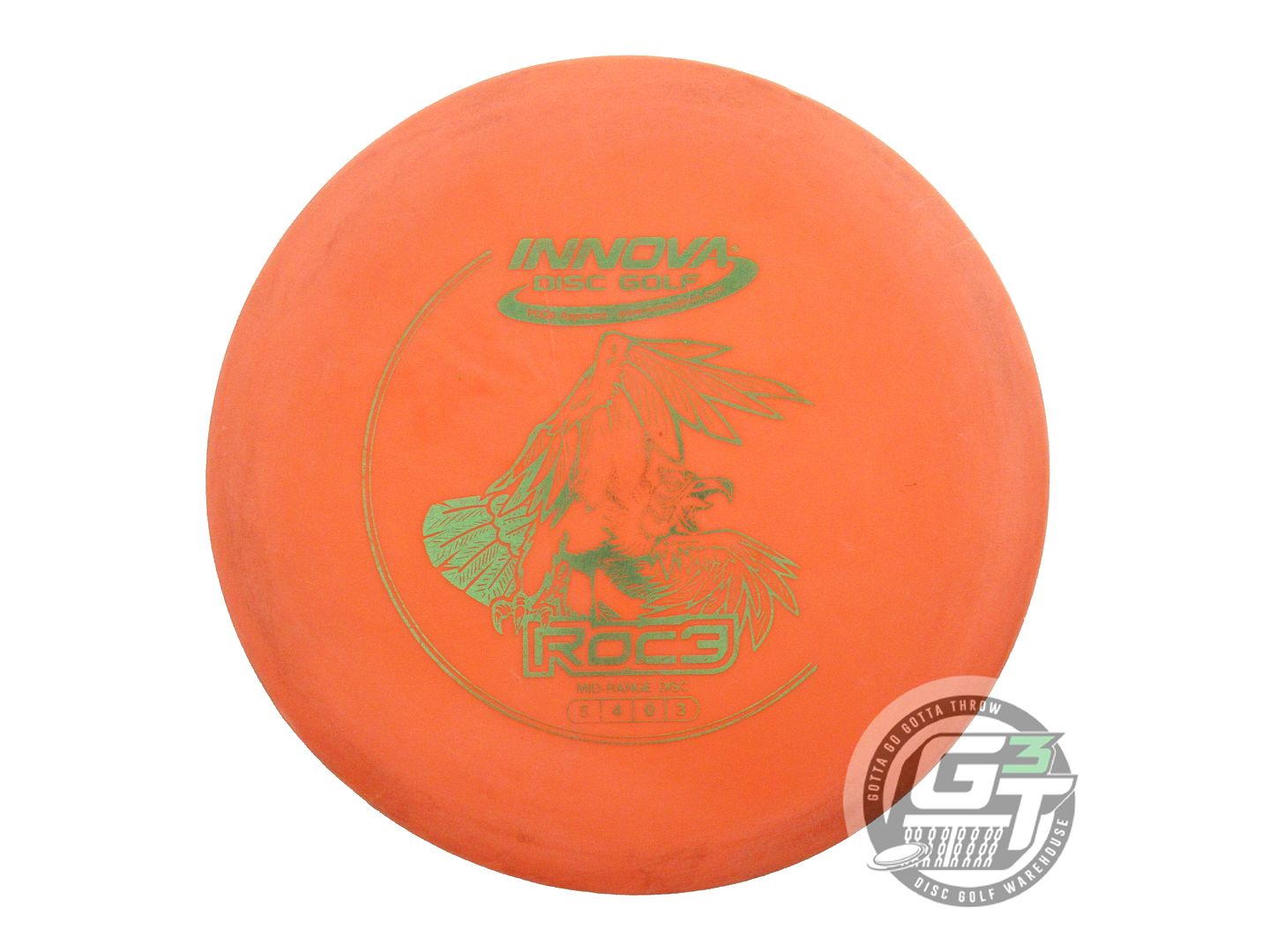 USED Innova DX Roc3 180g Orange Green Foil Midrange Golf Disc