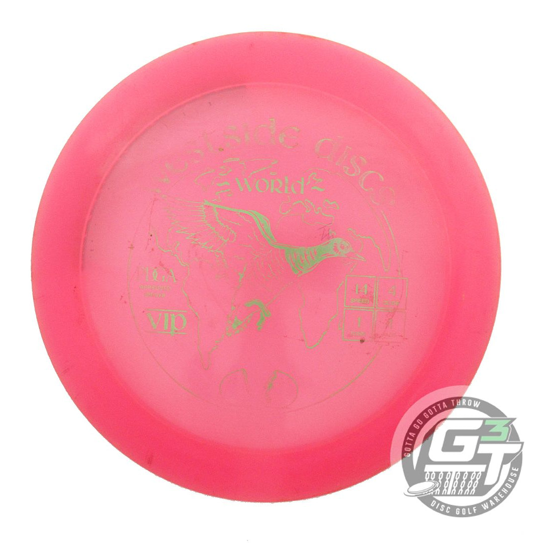 USED Westside Discs VIP World 174g Pink Green Foil Distance Driver Golf Disc