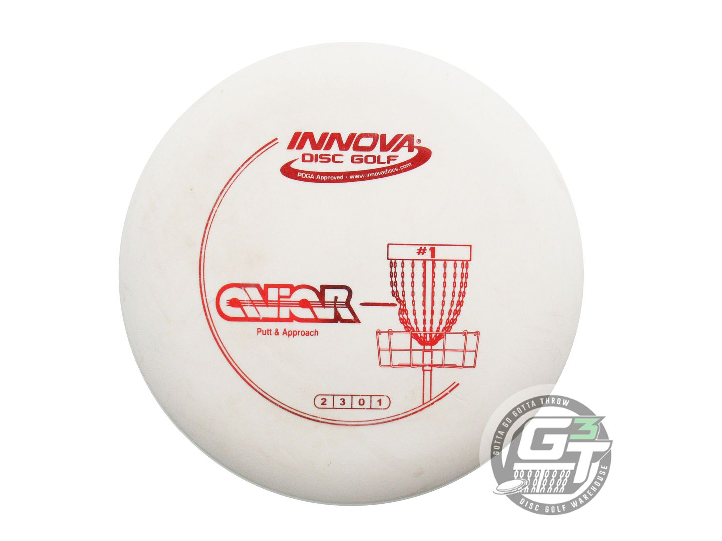 USED Innova DX Aviar 168g White Red Foil Putter Golf Disc
