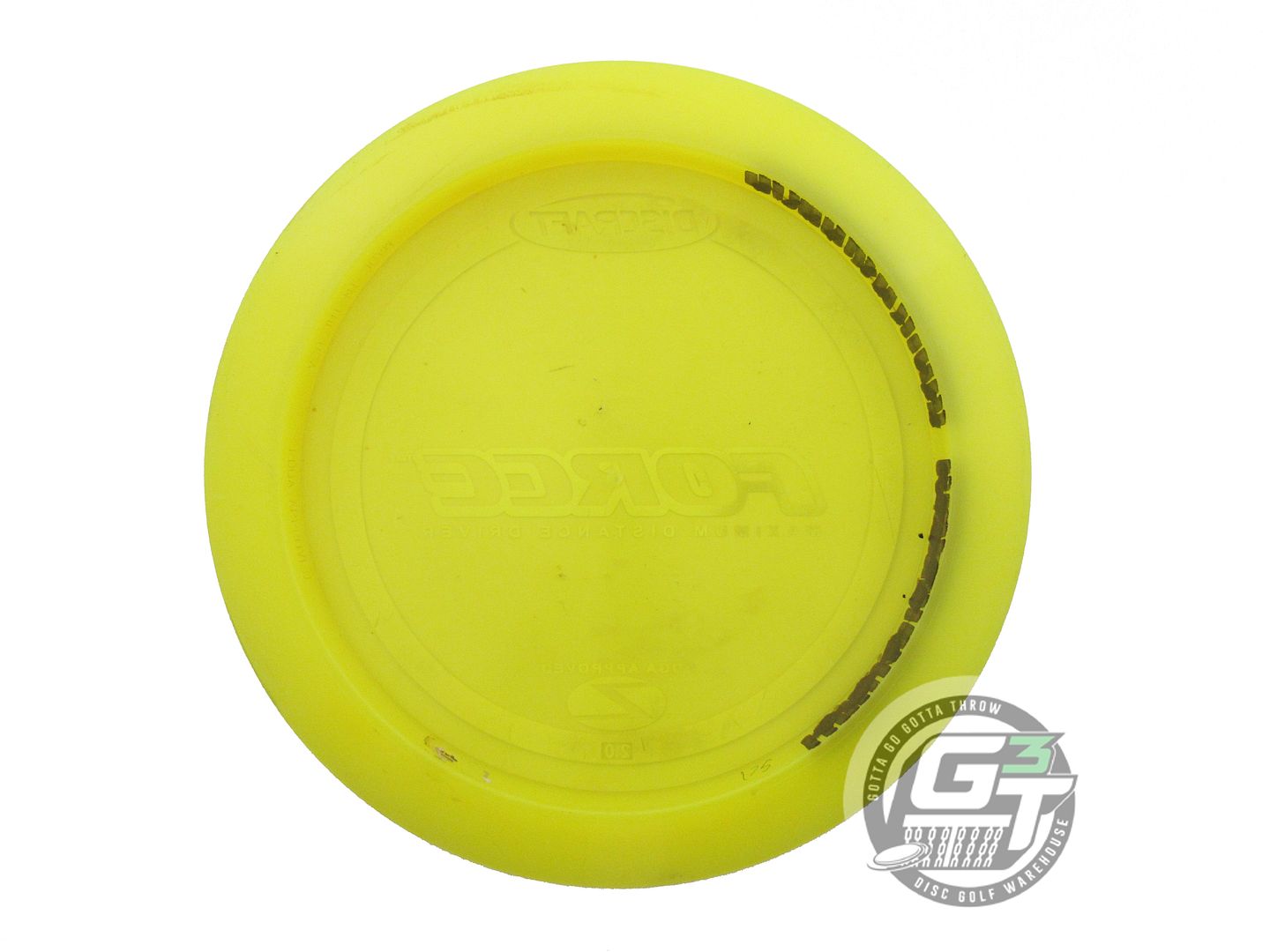 USED Discraft Z Force 175g Yellow White Stamp PFN Distance Driver Golf Disc