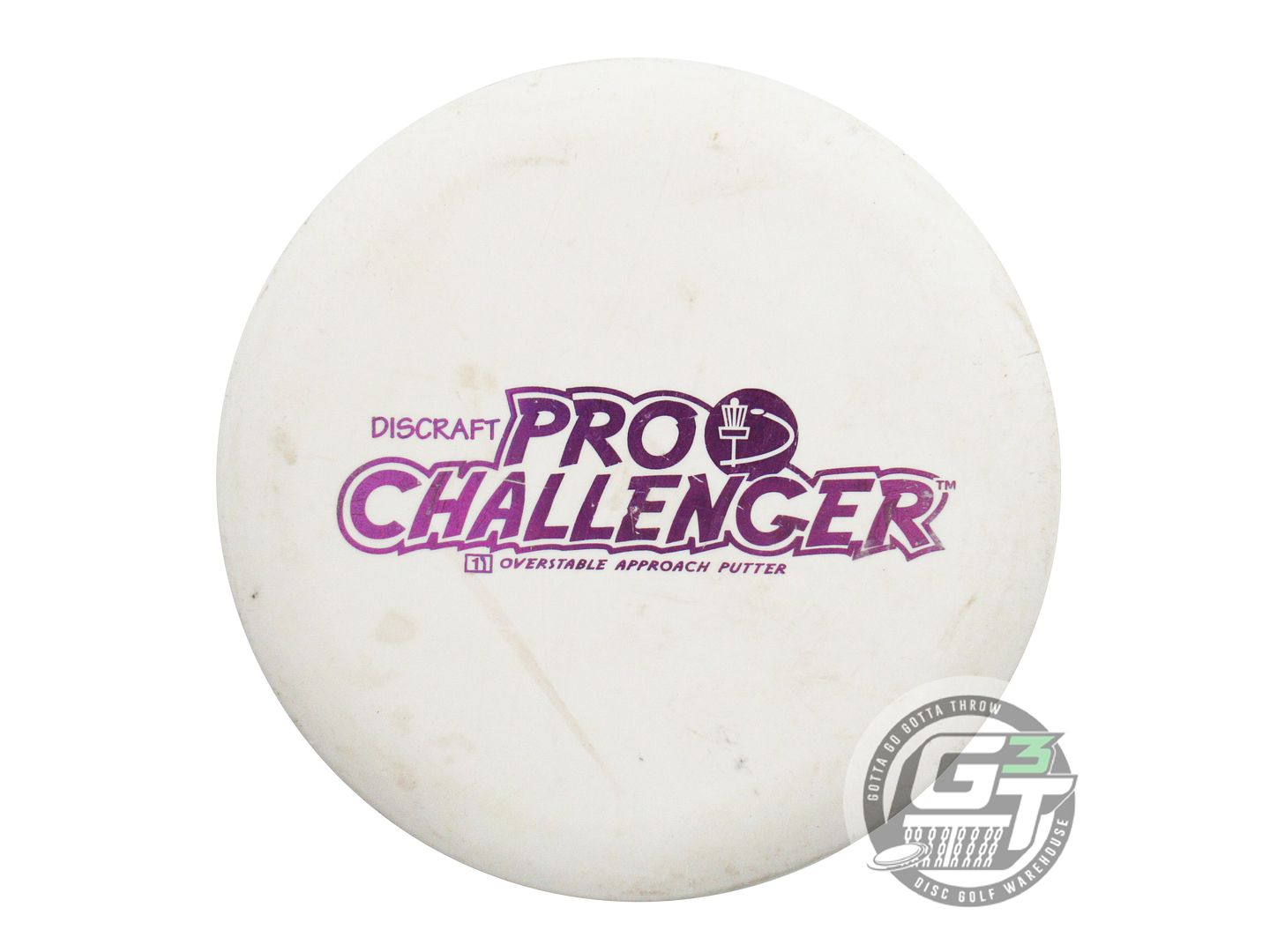 USED Discraft Pro D Challenger 174g White Purple Foil Putter Golf Disc